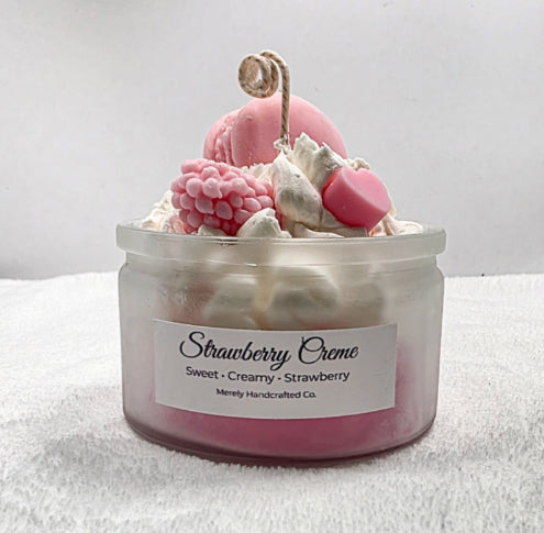 Mini Strawberry Creme Dessert Candle | Sweet Bakery Scent | 4oz
