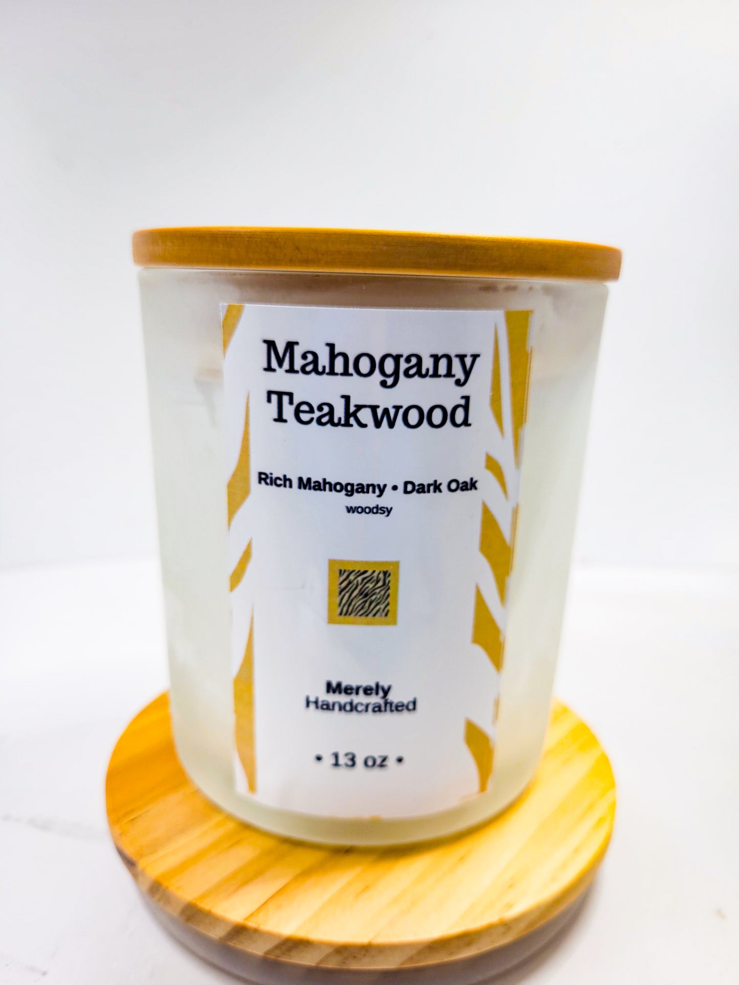 Mahogany Teakwood Candle – Warm Woodsy Coconut Soy Candle