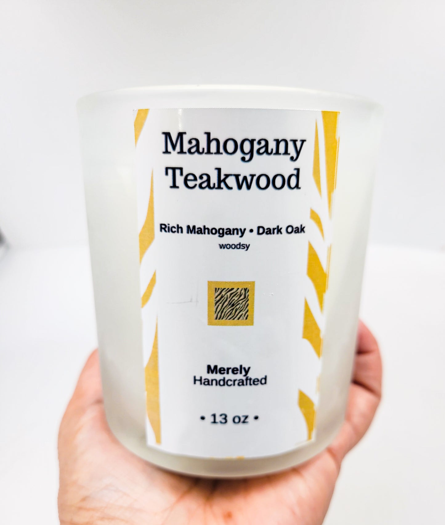 Mahogany Teakwood Candle – Warm Woodsy Coconut Soy Candle