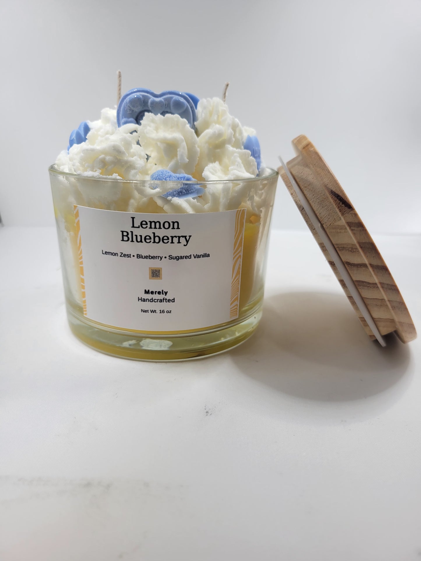 Lemon Blueberry Dessert Candle – Bakery Inspired Whipped Wax Candle
