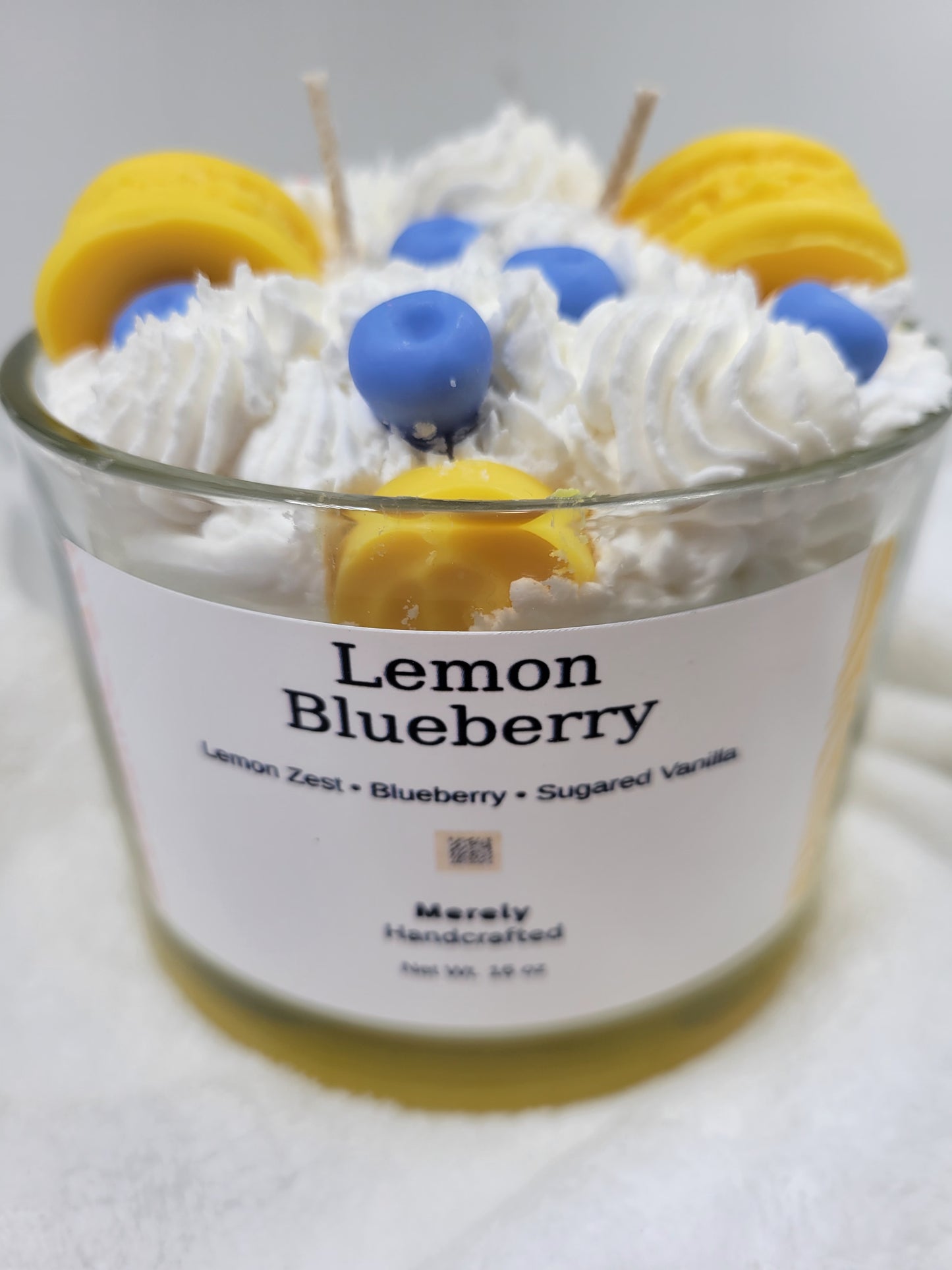 Lemon Blueberry Dessert Candle – Bakery Inspired Whipped Wax Candle