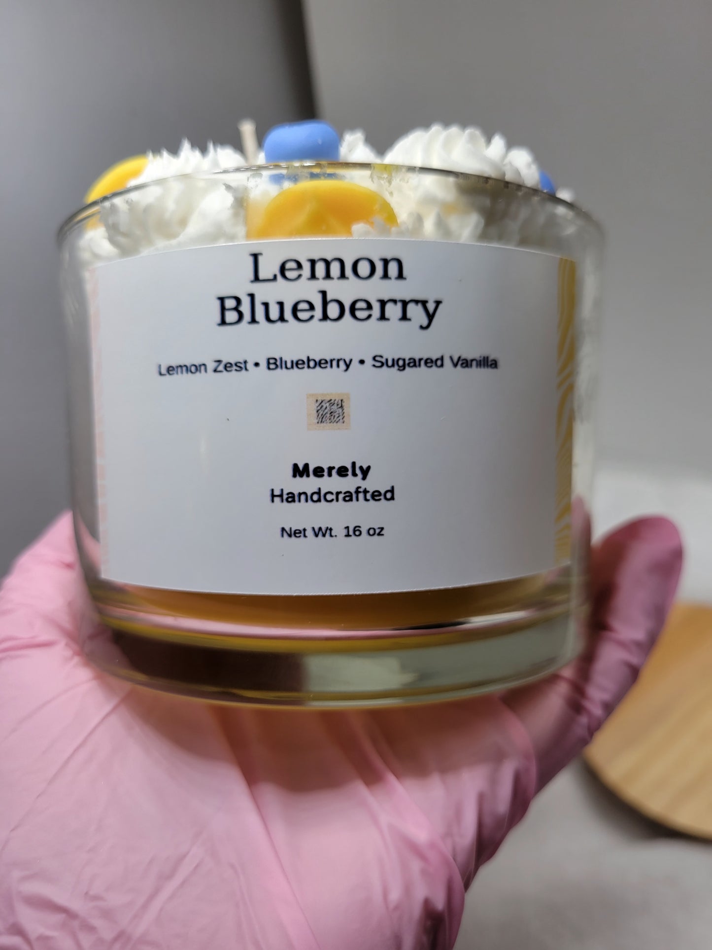 Lemon Blueberry Dessert Candle – Bakery Inspired Whipped Wax Candle