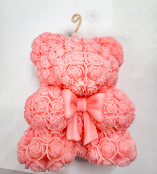 Strawberry Cream Teddy Bear Dessert Candle