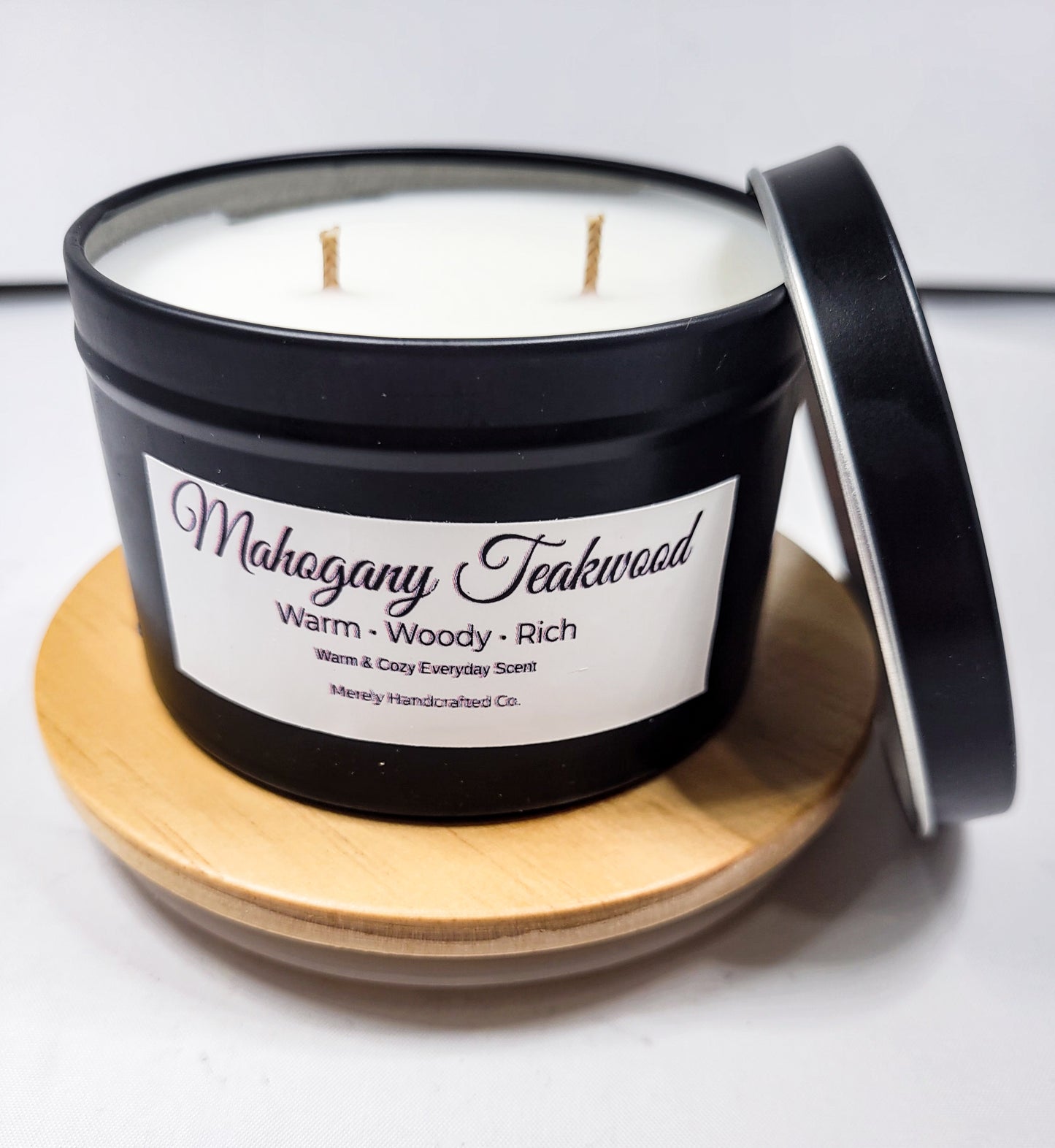 Mahogany Teakwood Candle | Warm Woodsy Cologne Scent