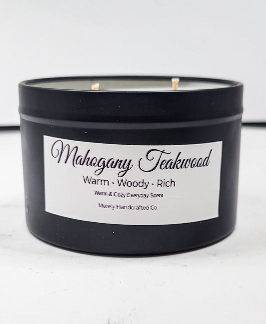 Mahogany Teakwood Candle | Warm Woodsy Cologne Scent