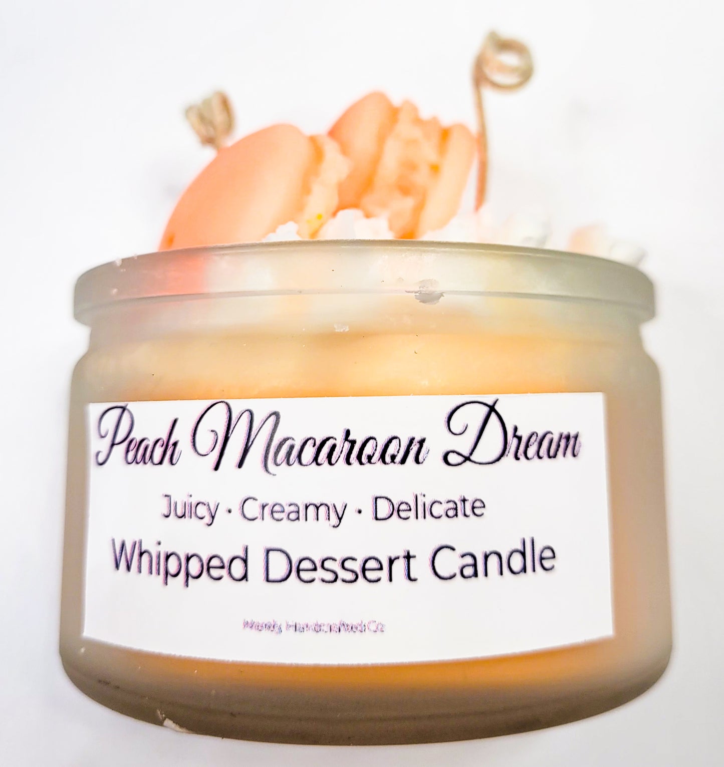 Peach Macaron Candle | Sweet Dessert Bakery Scent