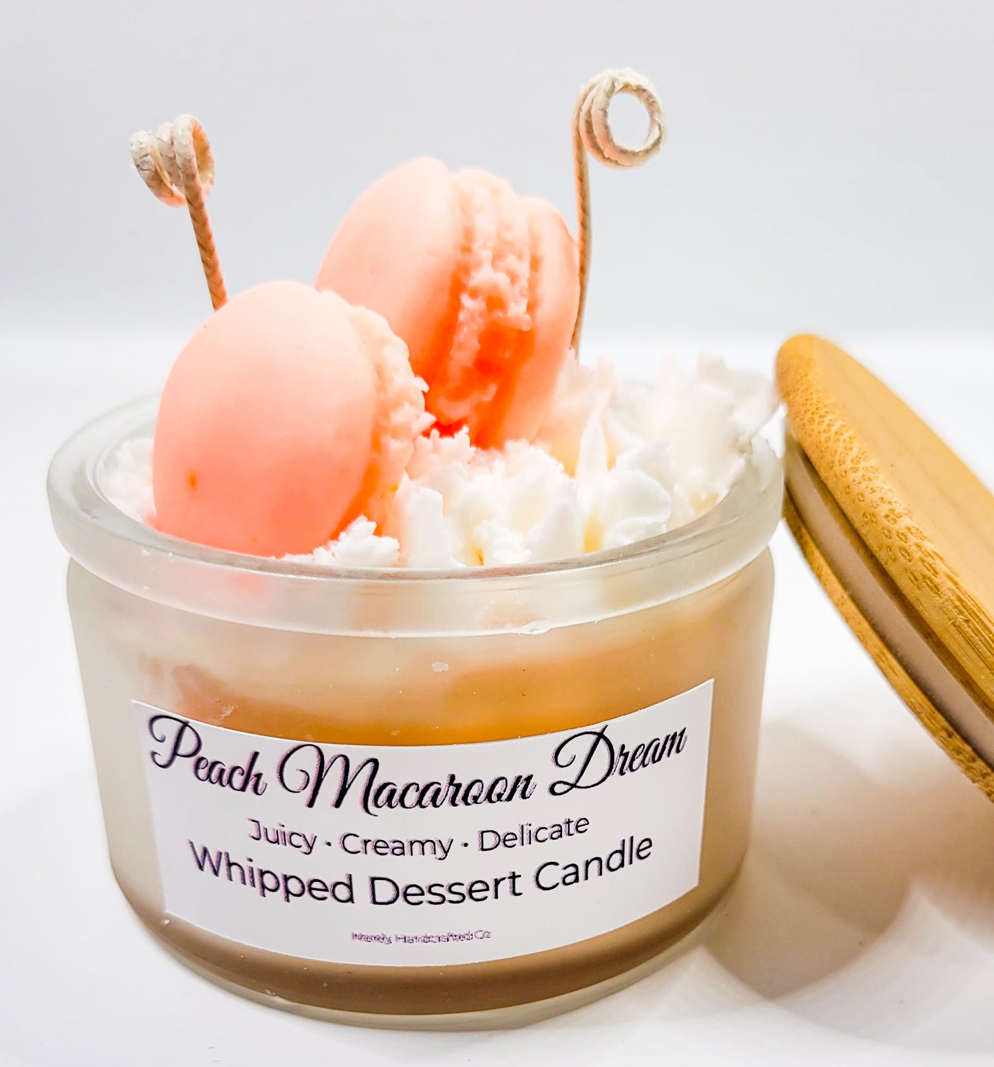 Peach Macaron Candle | Sweet Dessert Bakery Scent
