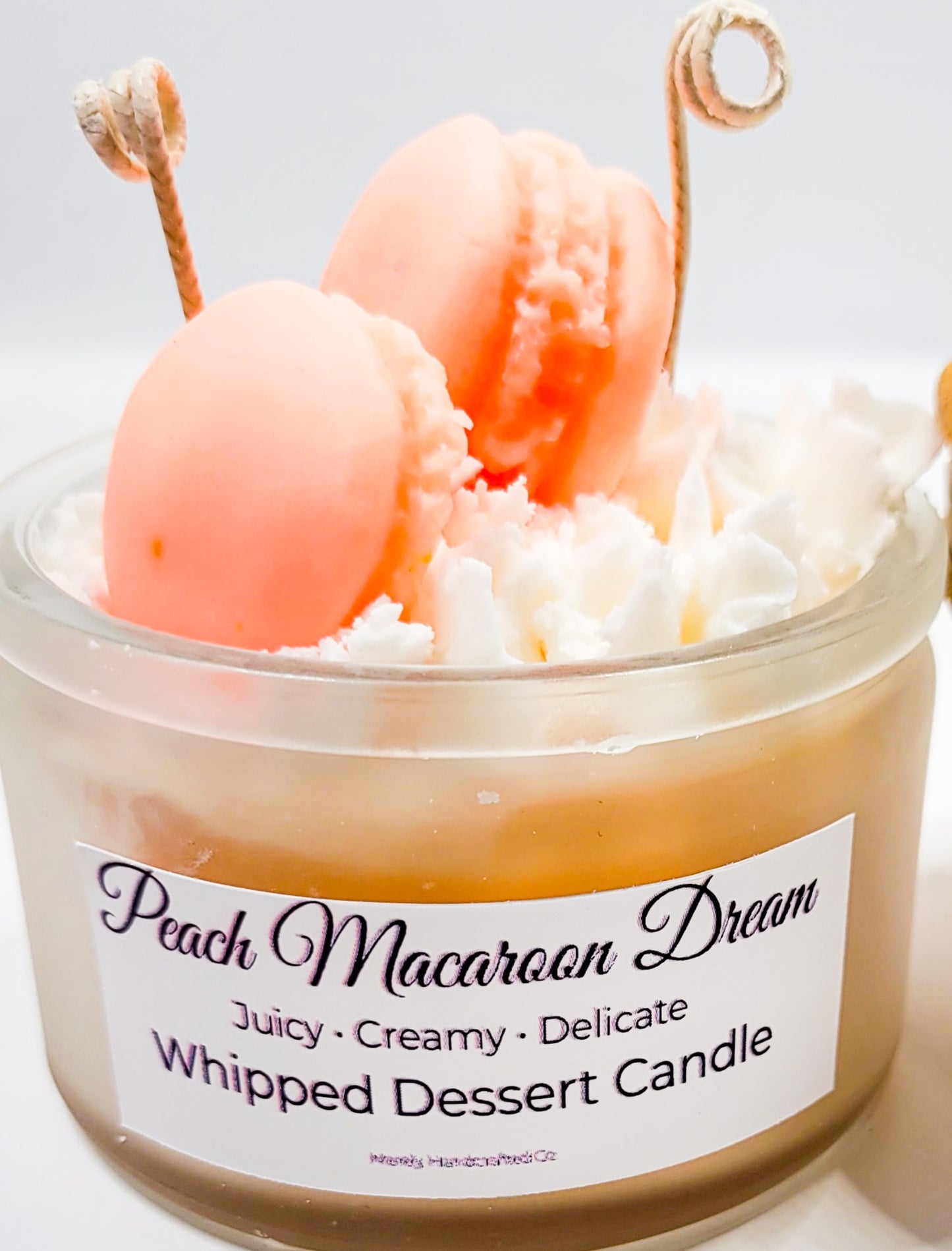 Peach Macaron Candle | Sweet Dessert Bakery Scent