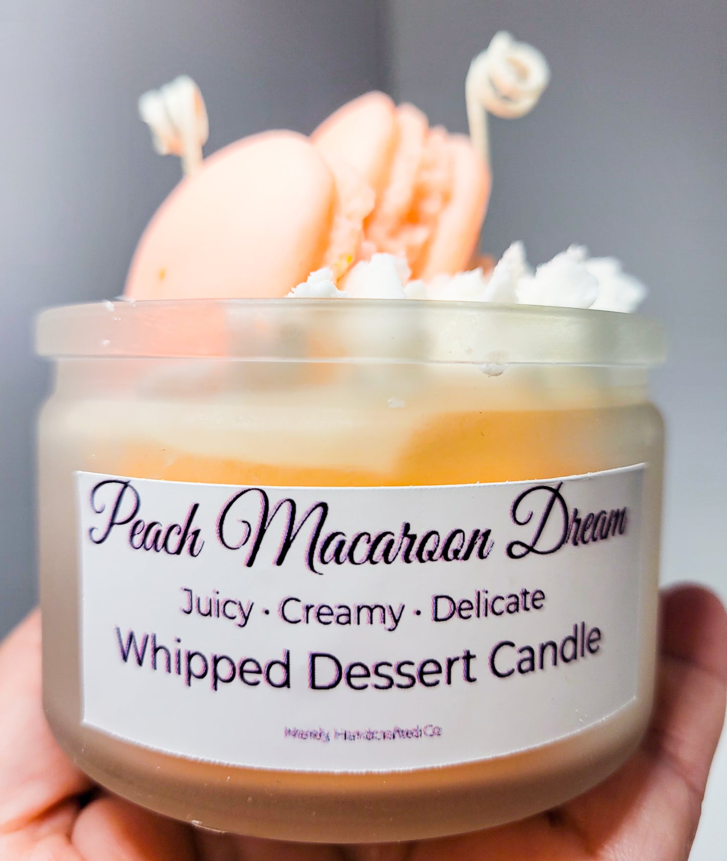 Peach Macaron Candle | Sweet Dessert Bakery Scent